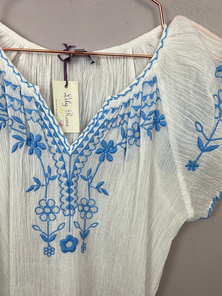 Lily Rose Embroidered Beach Dress - Sweet Pea Preloved