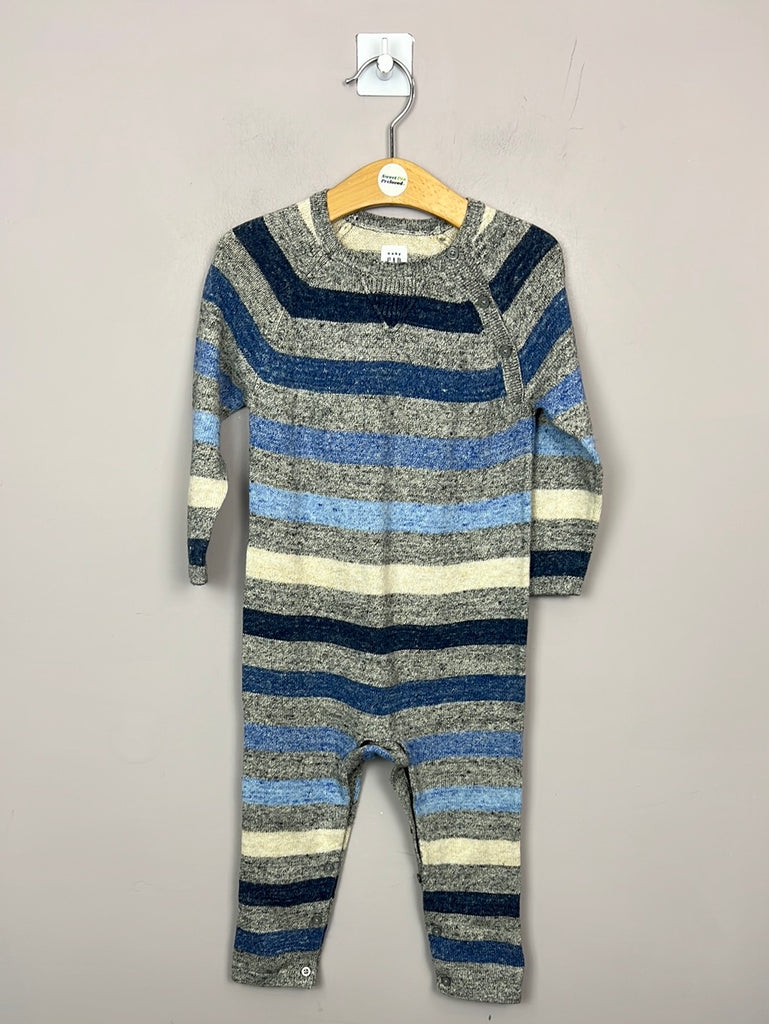 SEcondhand  baby Gap grey/blue stripe knit romper 18-24m