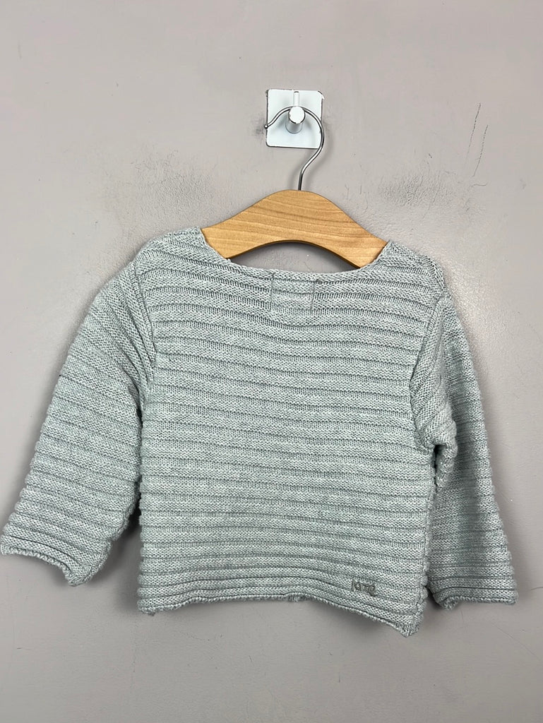 Secondhand baby Kite Organic grey rib cardigan 3-6m