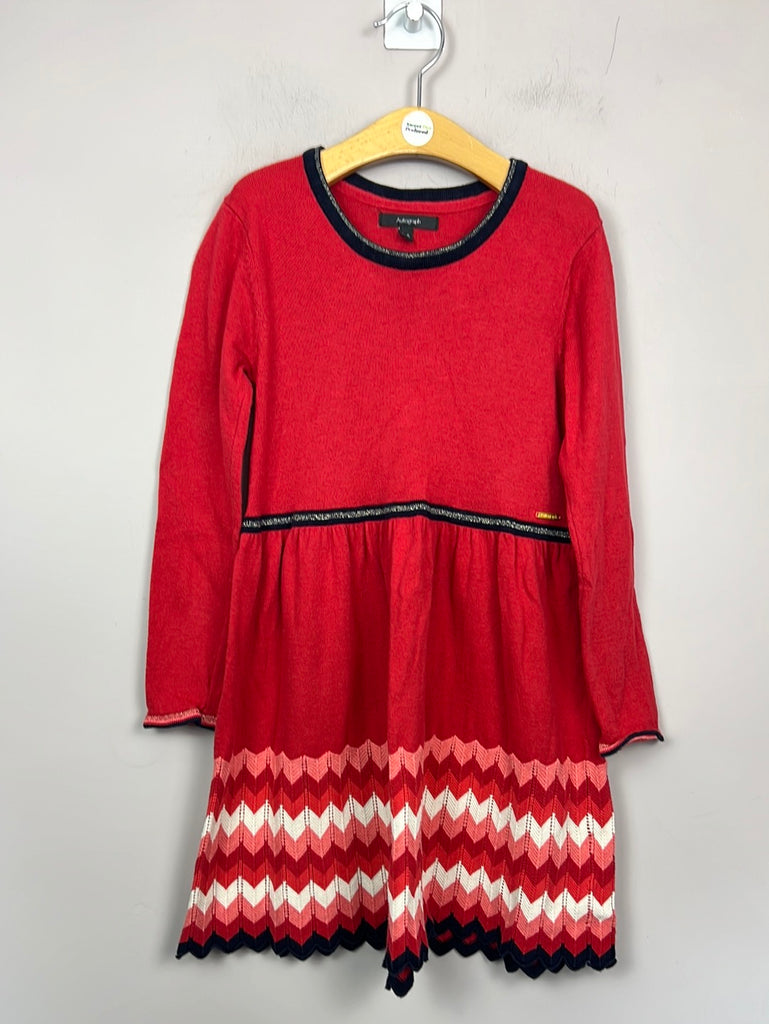 Second Hand Mini Autograph Red Zig Zag Knit Dress 5-6y