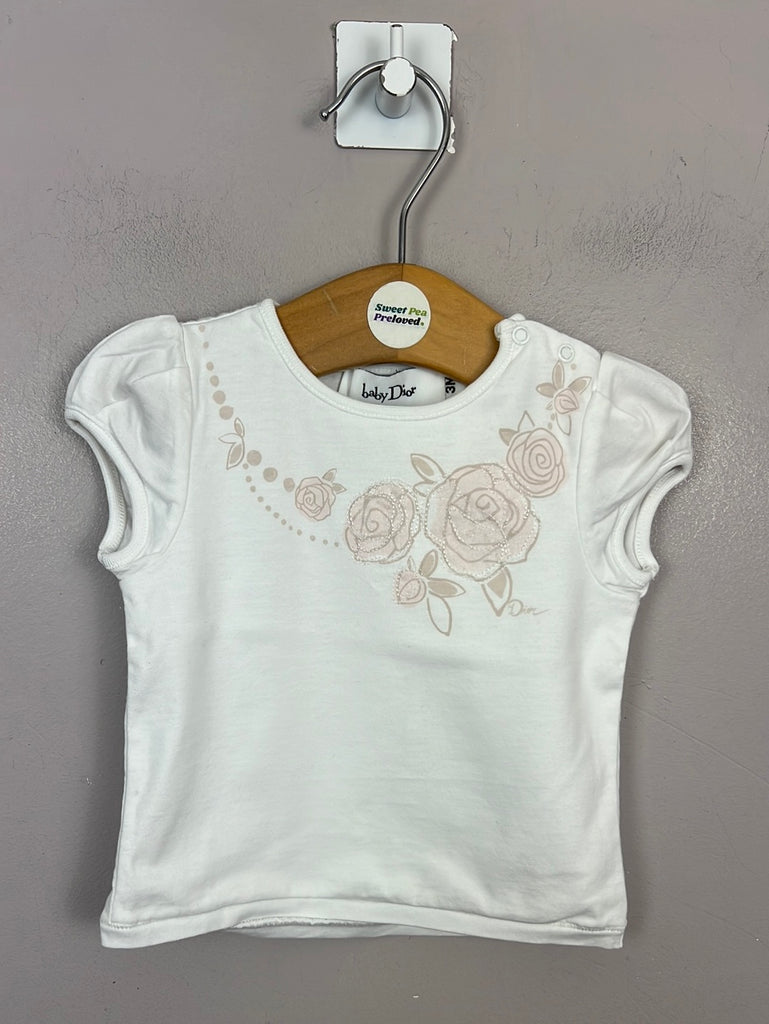 Preloved Baby Dior rose bud t-shirt 3m