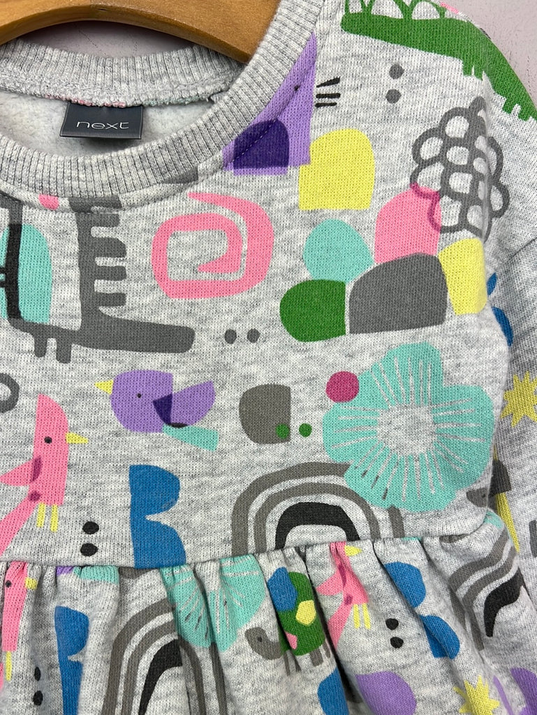 Secondhand baby Next fun print sweatshirt dress 3-6m