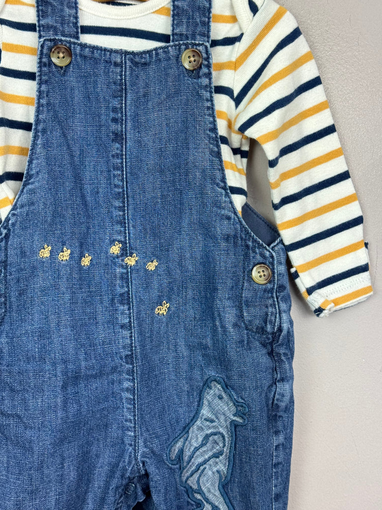 M&S Pooh Bear Dungarees 3-6m