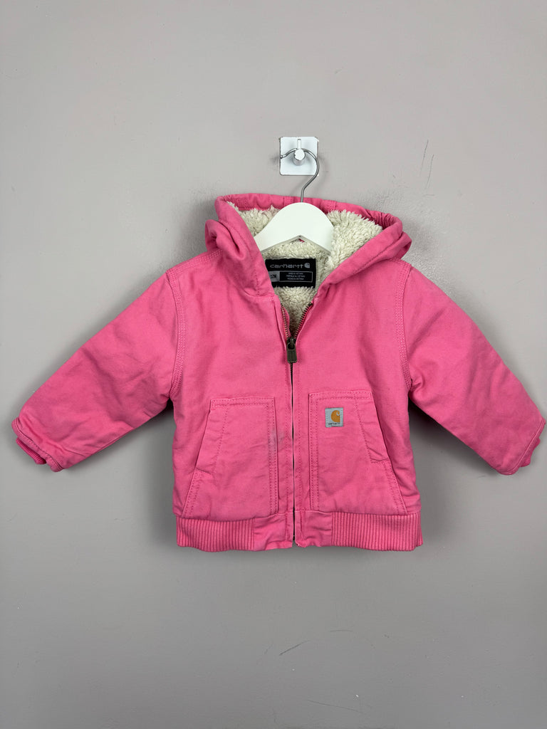 Carhartt Pink Hooded Jacket 12m - Sweet Pea Preloved