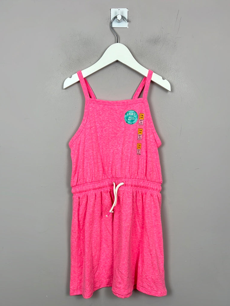 Second Hand kids M&S neon pink jersey dress 7-8y new