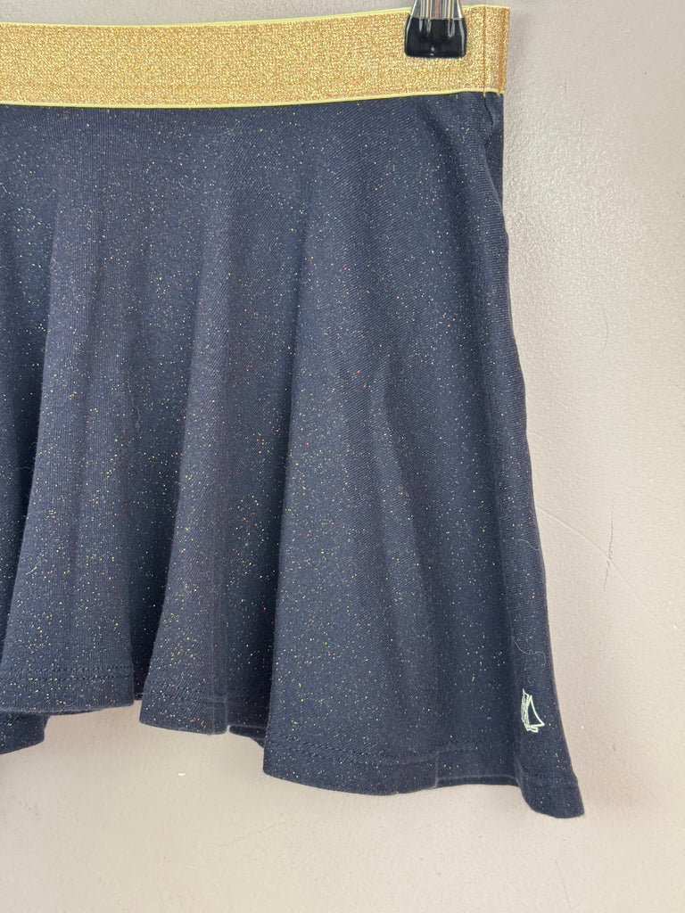 Pre Loved Girls Petit Bateau navy sparkle jersey skirt 6y