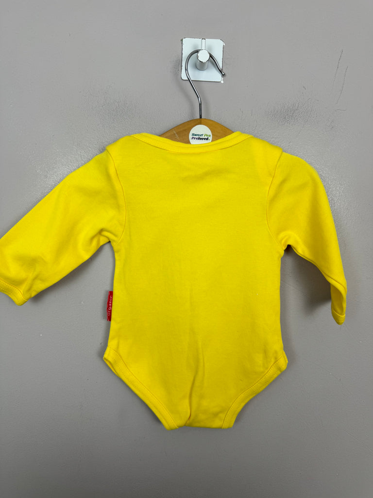 Preloved baby Toby Tiger yellow bodysuit 0-3m