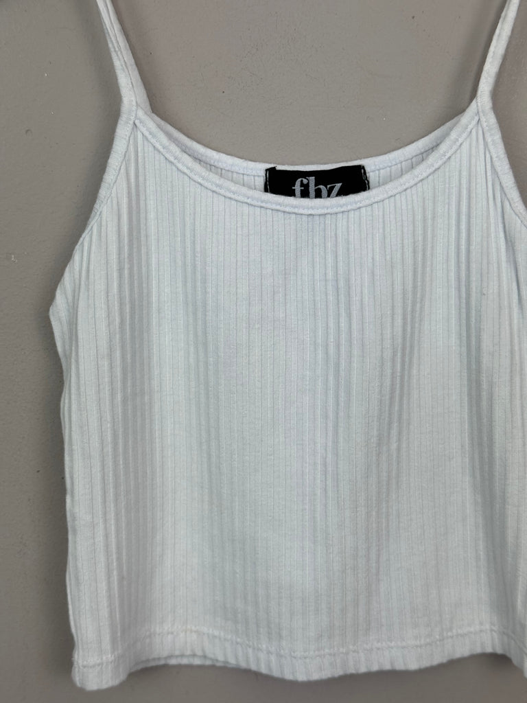 FBZ white ribbed top 8-9y pre loved kids - sweet pea preloved 