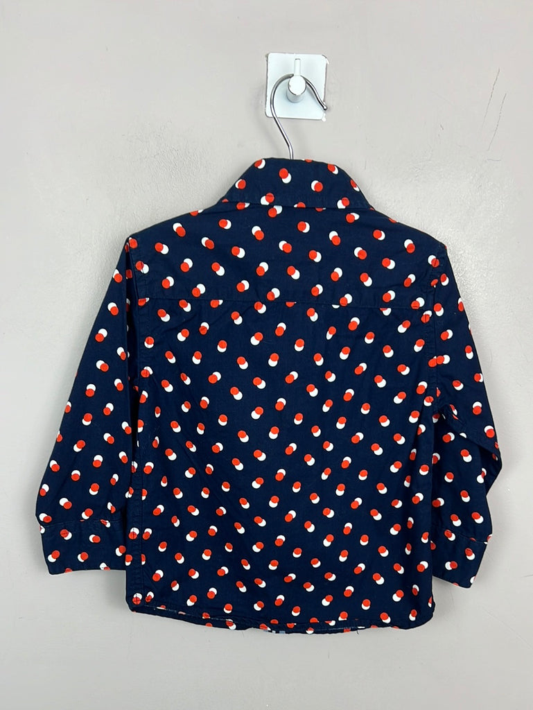 Jasper Conran Navy Spot shirt 12-18m - Sweet Pea Preloved