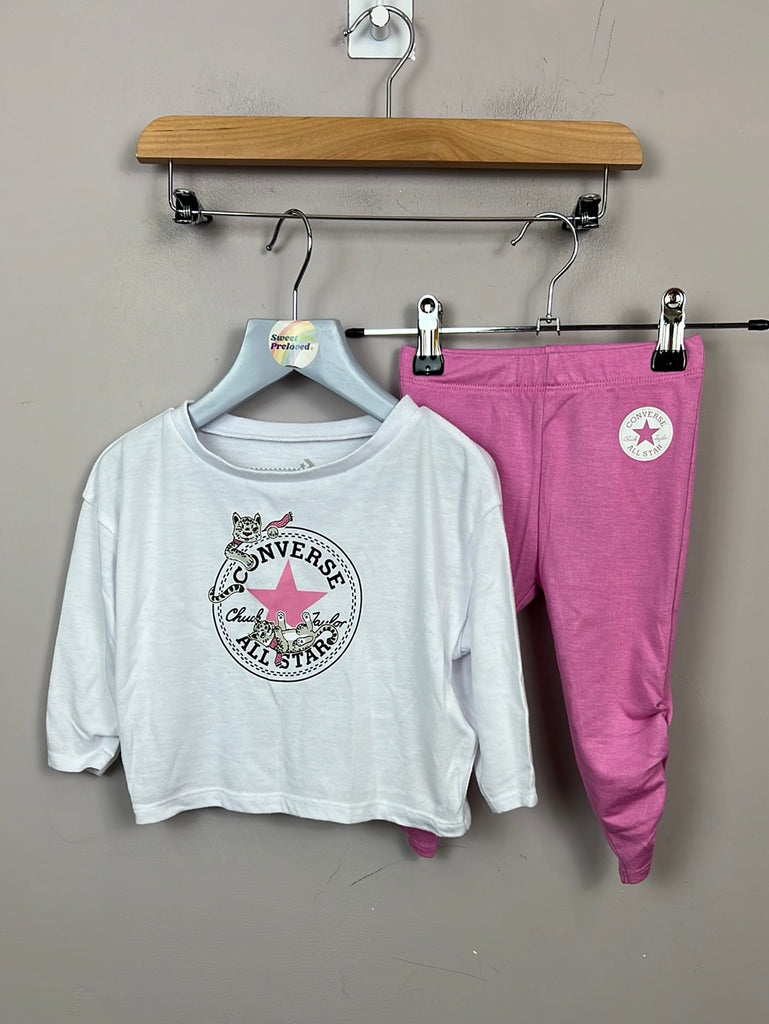 Secondhand girls Converse pink & white t-shirt set 18m
