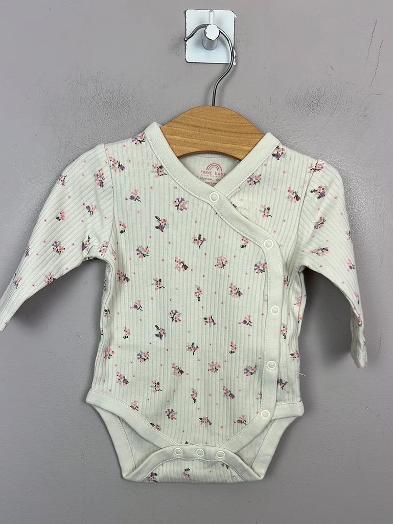 Next ribbed long sleeve floral bodysuits 3-6m- Sweet Pea Preloved