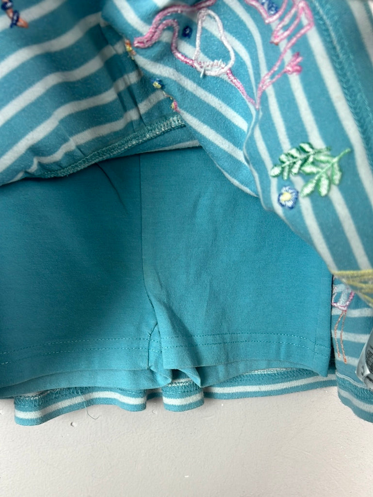 Preloved Jojo Maman Bebe aqua appliqué skort