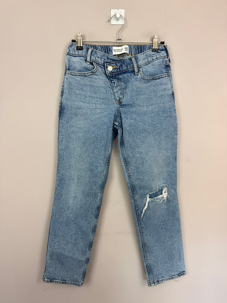 Abercrombie high rise straight leg ripped jeans 11-12y secondhand kids - sweet pea preloved 