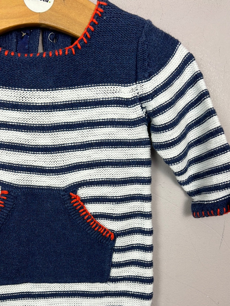 Secondhand baby 1m Next navy stripe knitted romper
