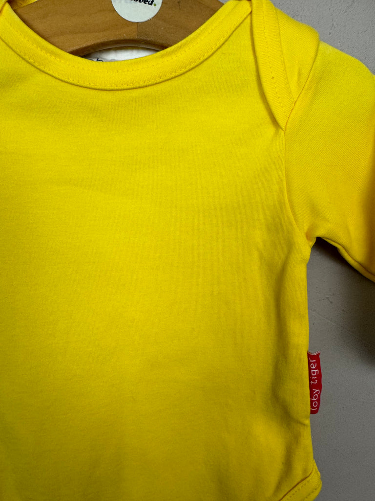 Secondhand baby Toby Tiger yellow bodysuit 0-3m