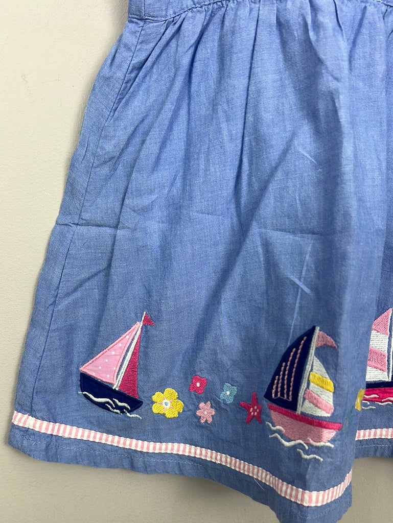 Jojo Maman Bebe blue sail boat dress 3-6m