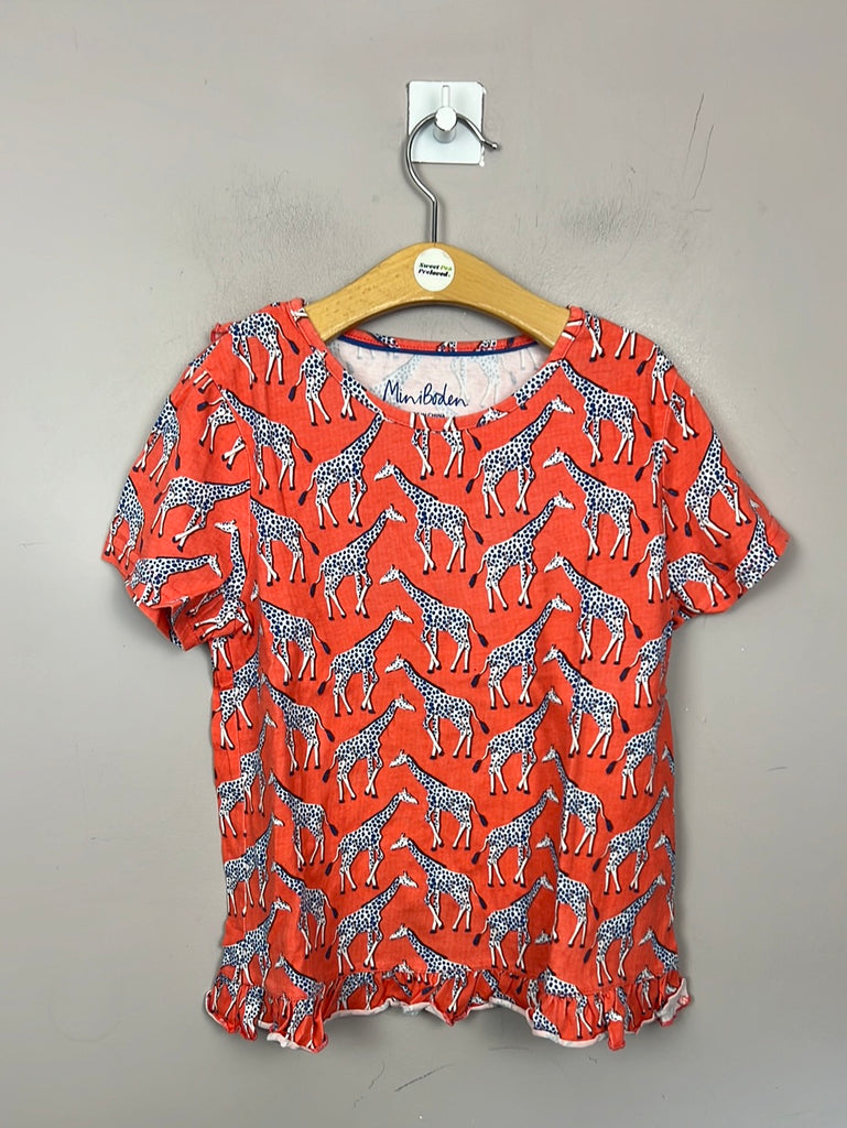 Mini Boden giraffe cross back t-shirt 9-10y - Sweet Pea Preloved