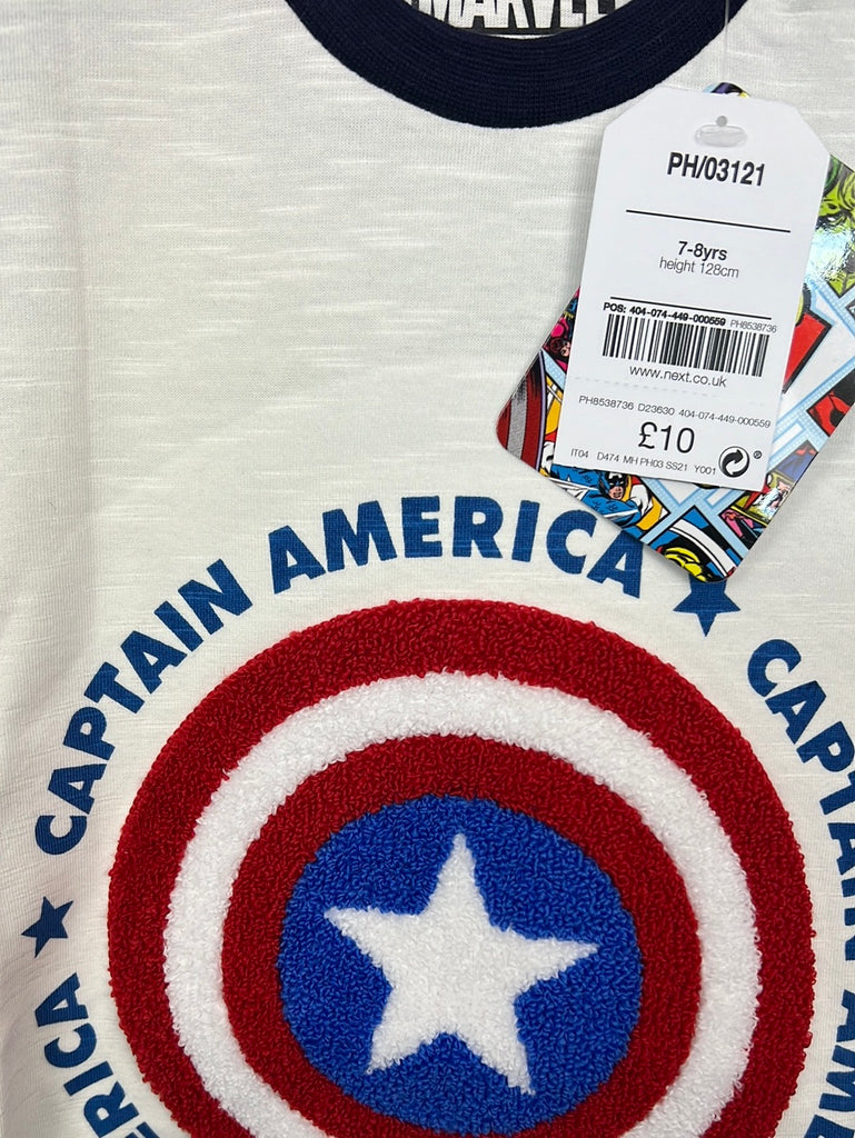 Boys Next Captain America T-shirt 7-8y BNWT