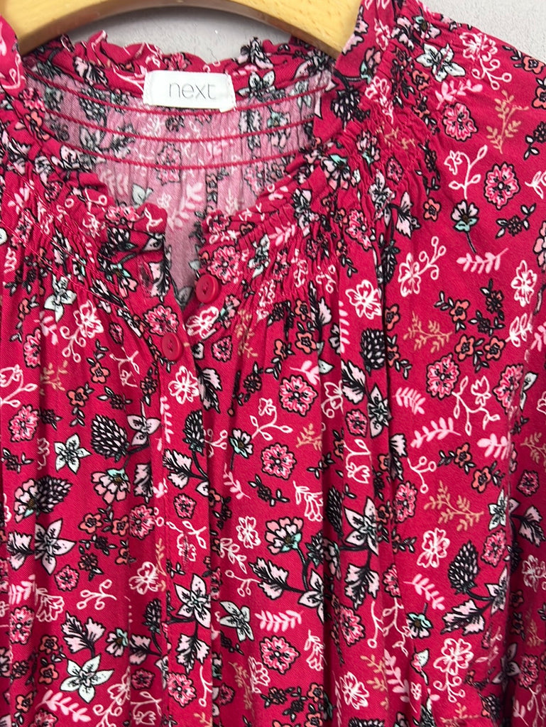 Secondhand girls Next red floral floaty dress 10y