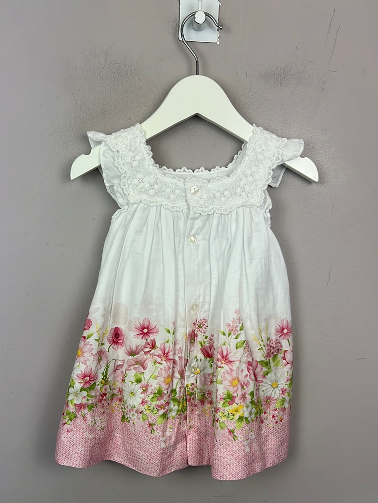 Mayoral square neck pink & white floral dress - Sweet pea preloved