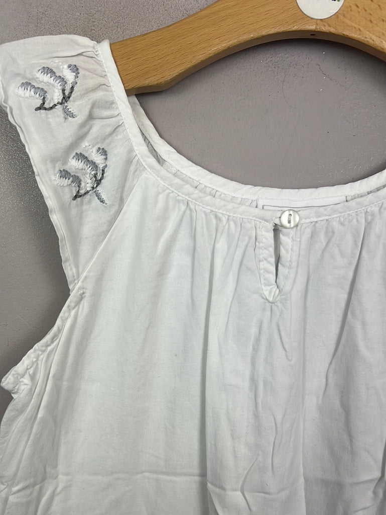 Preloved girls 7-8y Little White Company white embroidered cotton dress