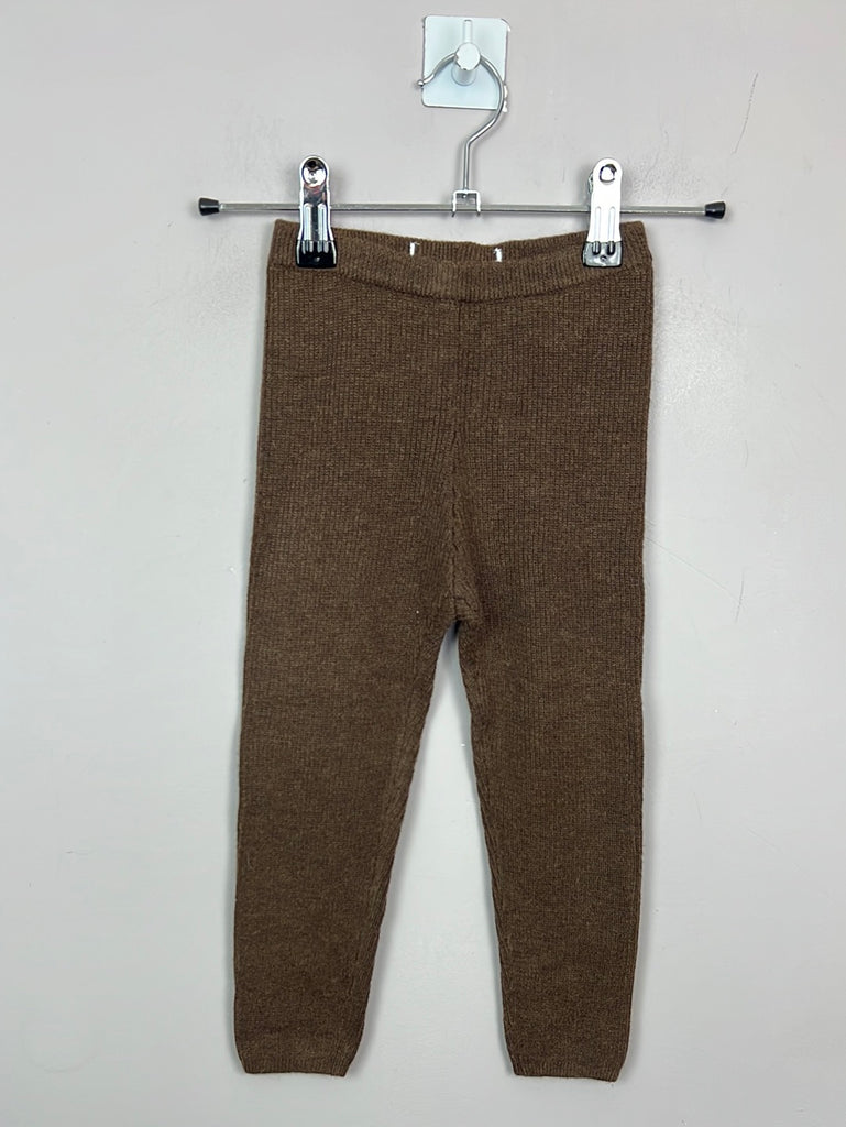 Second hand kids Zara Knit leggings Chocolate 4-5y New