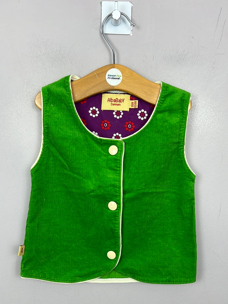 Preloved Alba Baby Green Cord Waistcoat 2-3y
