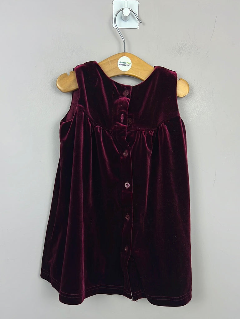 Cath Kidston Burgundy Velvet Dress 6-9m