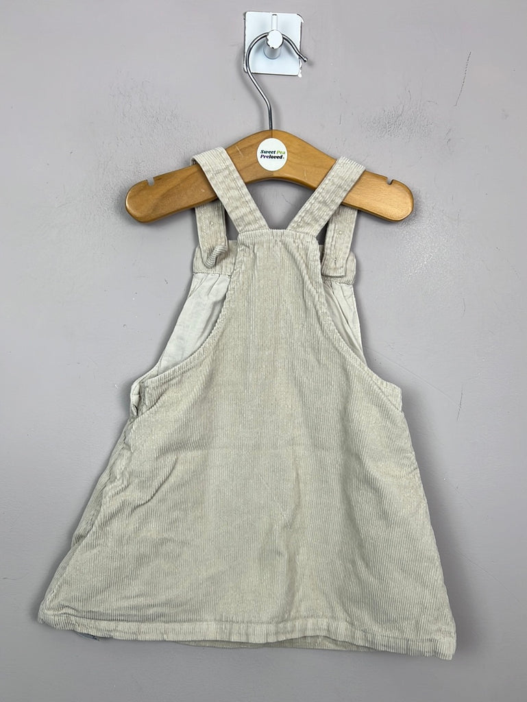 Pre Loved Baby  M&S Cord cream pinafore dress 9-12m