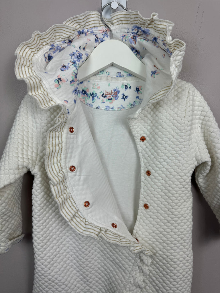 Preloved Baby Baker White Quilted Snuggle suit 12-18m