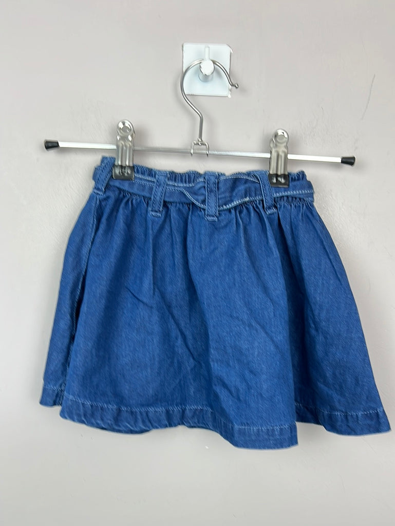 Pre loved baby Next chambray skirt with waist tie 12-18m