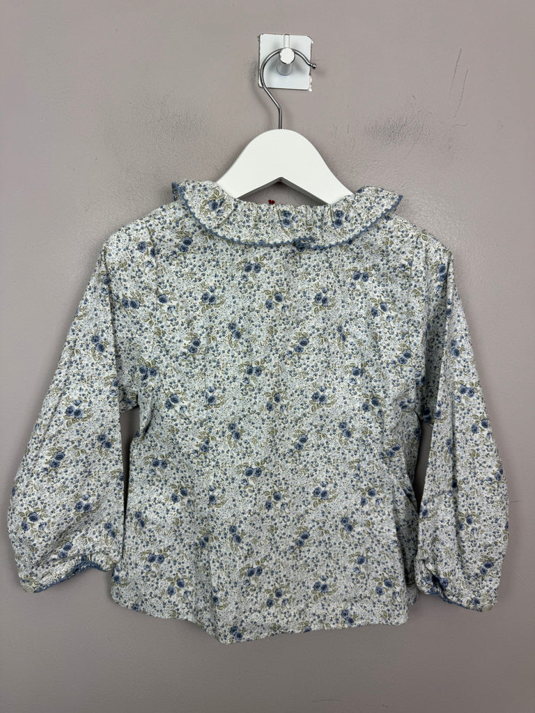 Pre Loved Confiture Blue Roses Blouse 2-3y new