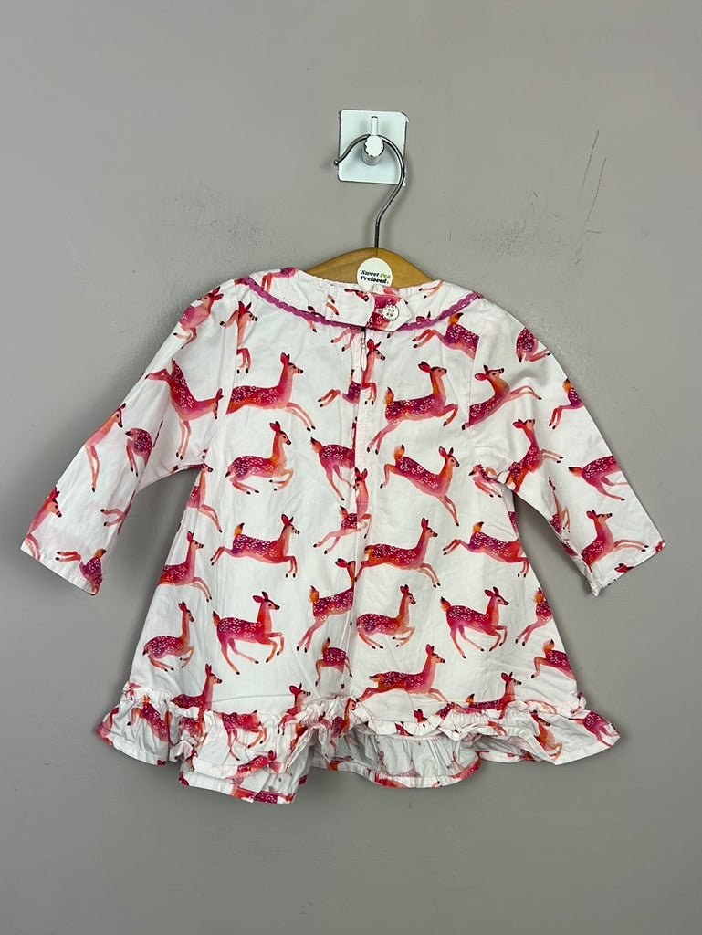 Hatley Deer print dress 3-6m - Sweet pea preloved