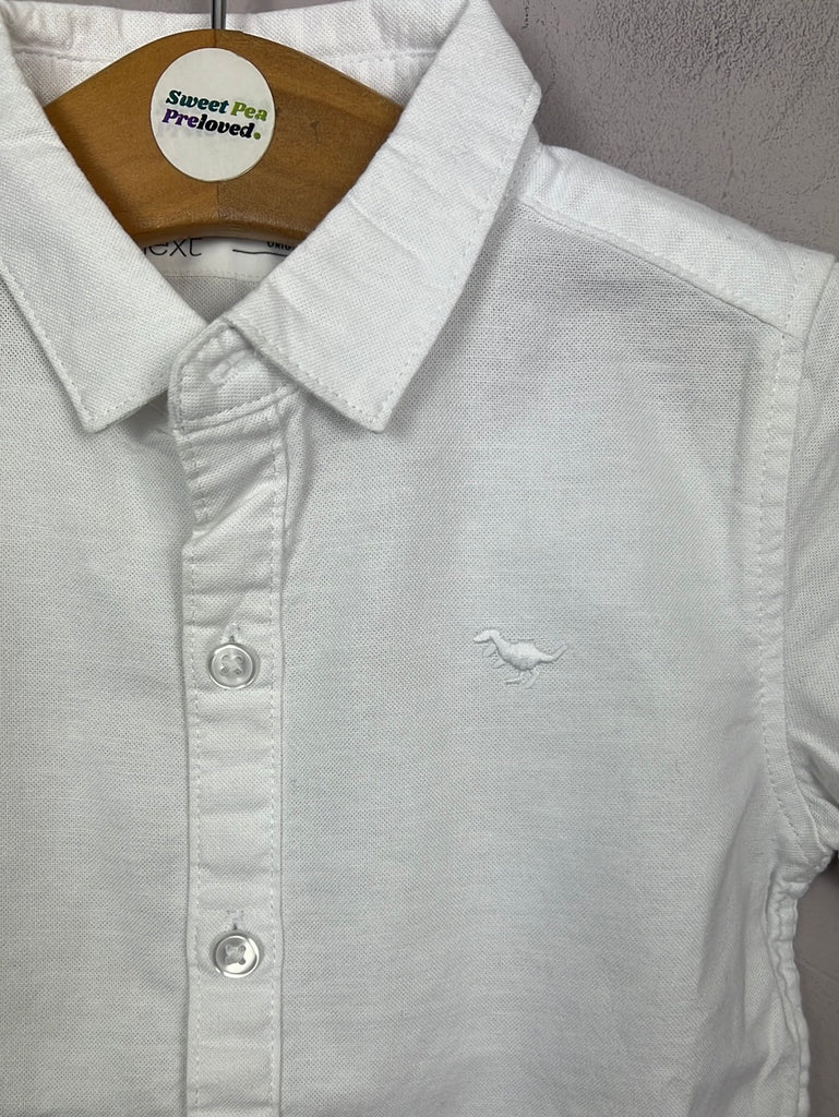 Next white short sleeve oxford shirt 12-18m - Sweet Pea Preloved 