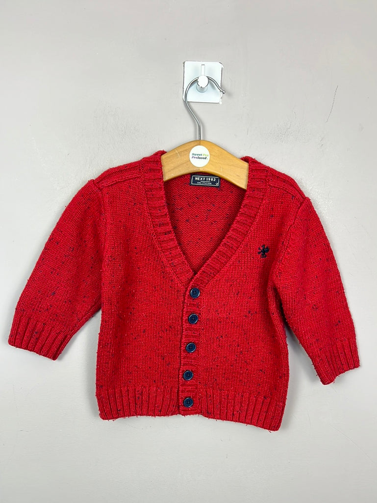 Secondhand baby Next red V neck cardigan 6-9m