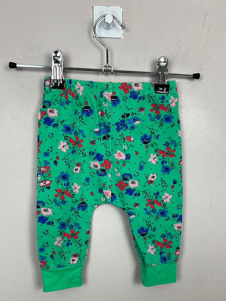 Secondhand baby Next green floral joggers 3-6m