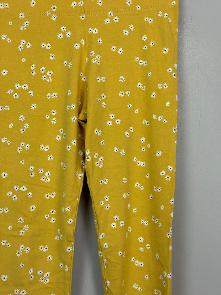 Secondhand Childrens M&S Mustard Daisy Leggings 9-10y