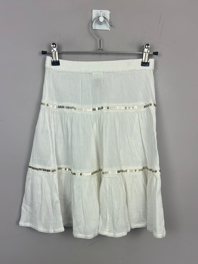 5-6y Monsoon white crinkle skirt - sweet pea preloved 