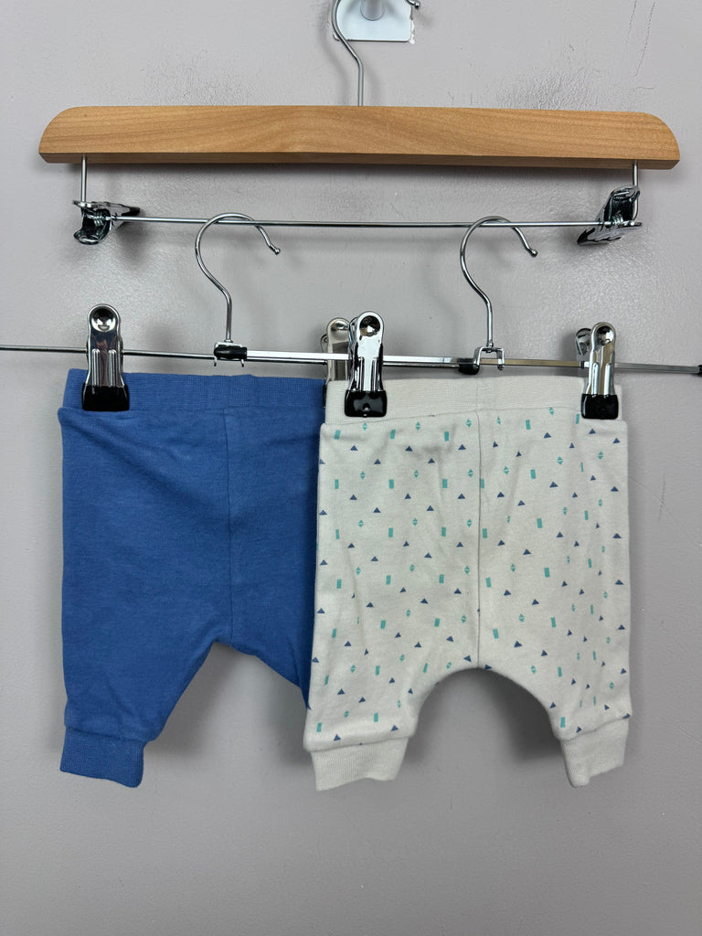 Secondhand baby M&S 2pk bear/triangle joggers - Newborn