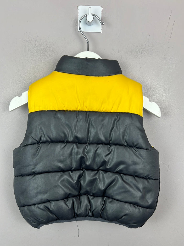 Second hand Little Bird grey yellow padded gilet 