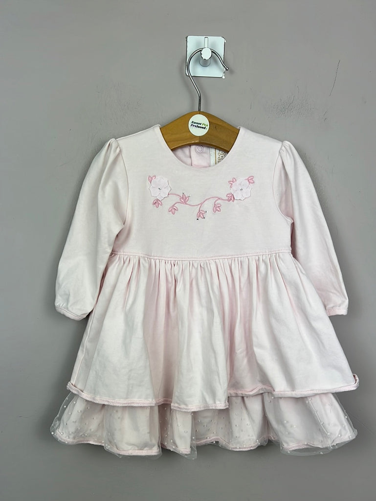 Second hand baby Emile et Rose baby pink tiered jersey dress 6m