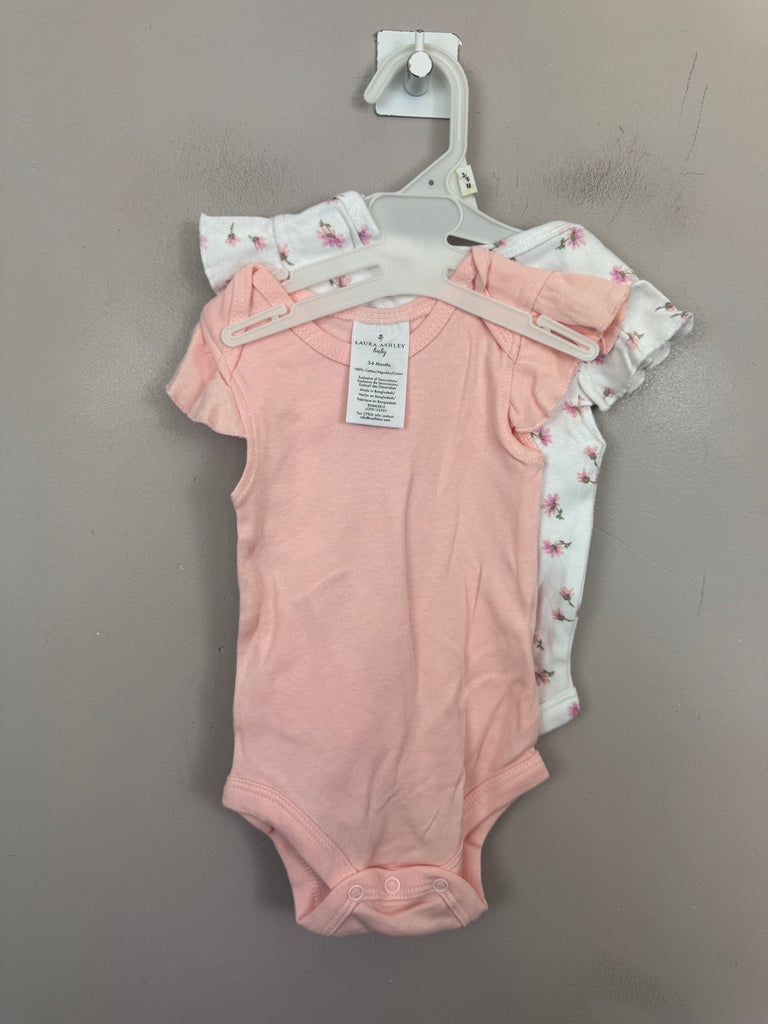 Laura Ashley peach bodysuits x2 3-6m new Second hand baby
