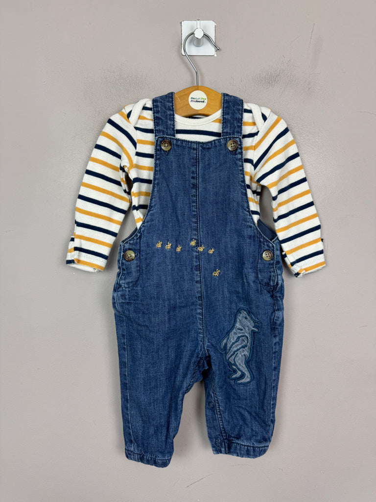 M&S Pooh Bear Dungarees 3-6m Second hand baby -Sweet Pea Preloved Clothes 