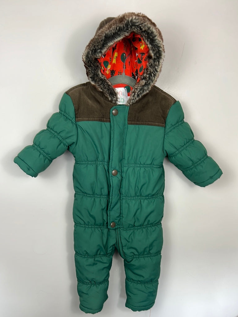 Pre Loved Baby Mini Club Forest Green Snowsuit 9-12m
