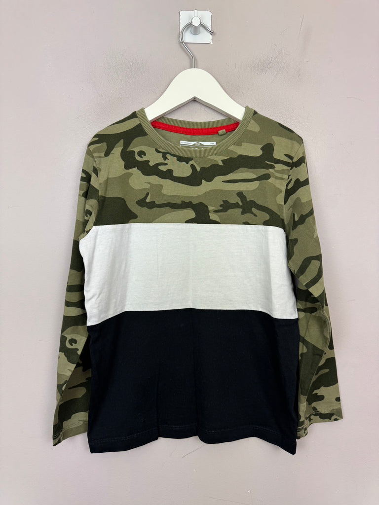Next Camo Colour Block T-Shirt 6-7y Preloved Kids -Sweet Pea Preloved Clothes 