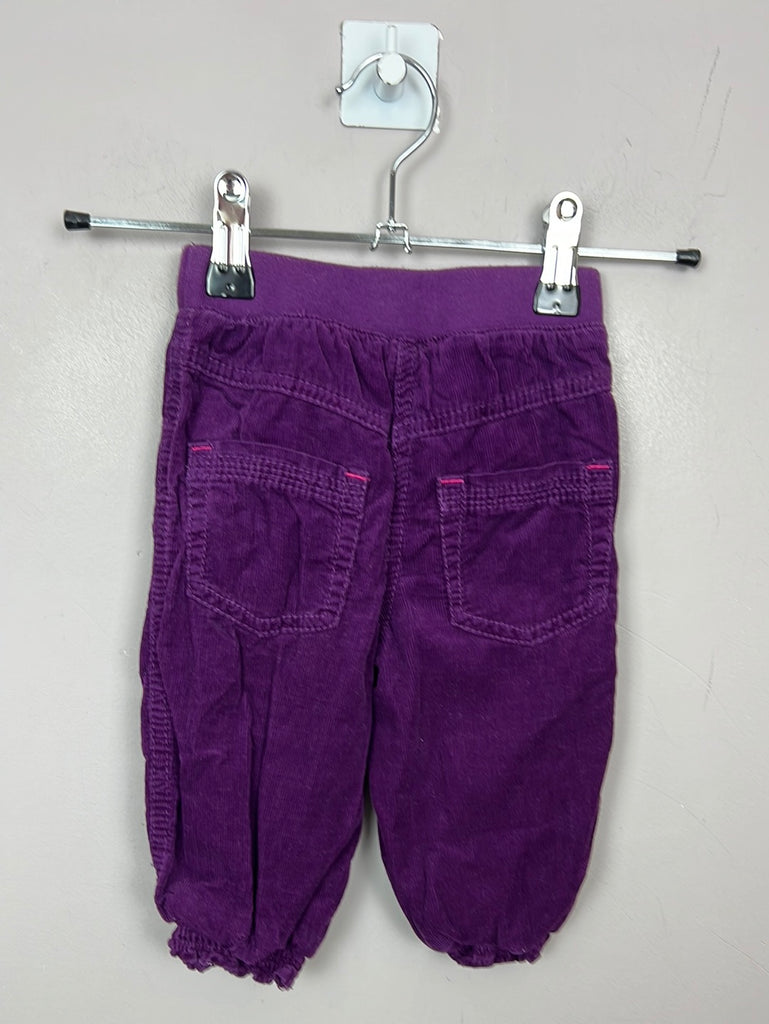 SEcondhand baby M&S Plum Cord Trousers 6-9m