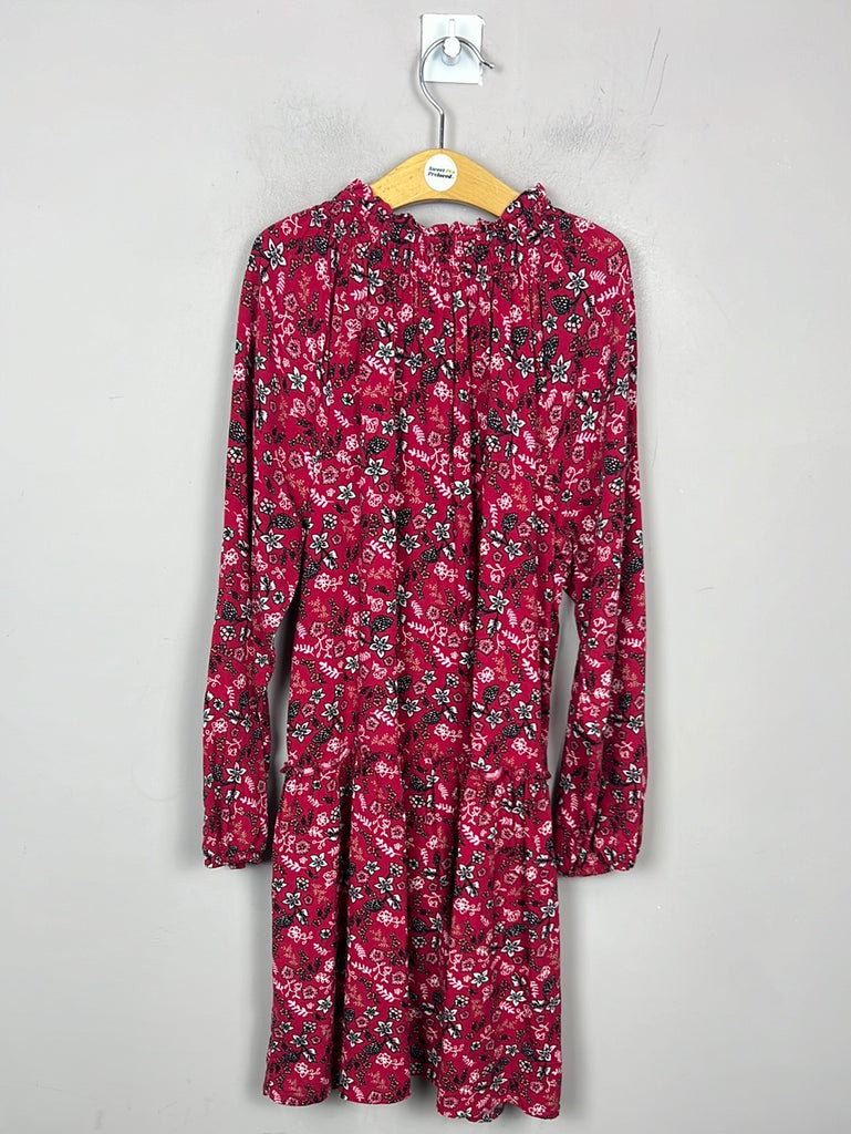 Second hand kids Next red floral floaty dress 10y