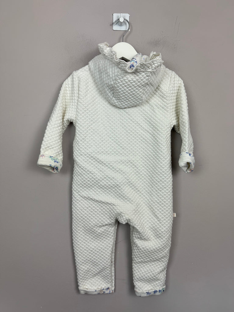 Baker White Quilted Snuggle suit 12-18m