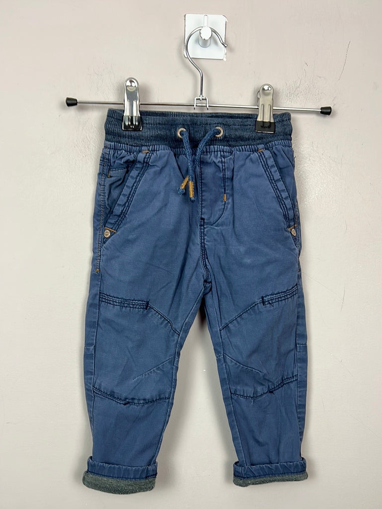 Secondhand kids Next blue lined pull in trousers 9-12m