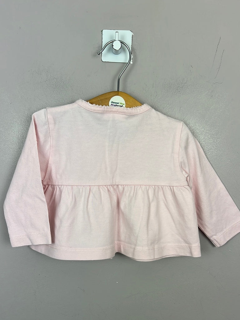 Secondhand baby Next pale pink jersey cardigan 3-6m